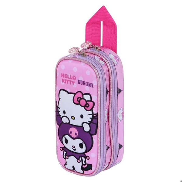 Pennfodral - Hello Kitty - Lekfull - Rosa - One Size - Dubbel Fack