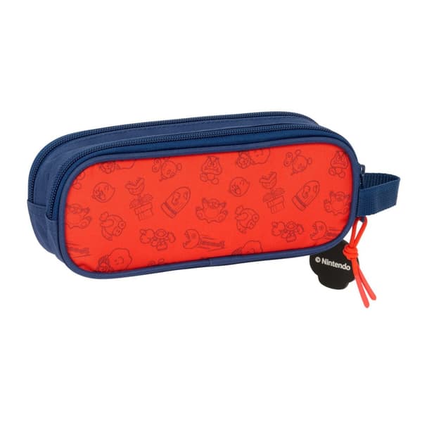 Dobbelt carry-all Super Mario Trick Rød Mørkeblå 21 x 8 x 6 cm