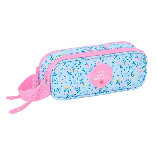 Dobbelt carry-all Vicky Martín Berrocal Paraíso Pink Lyseblå 21 x 8 x 6 cm