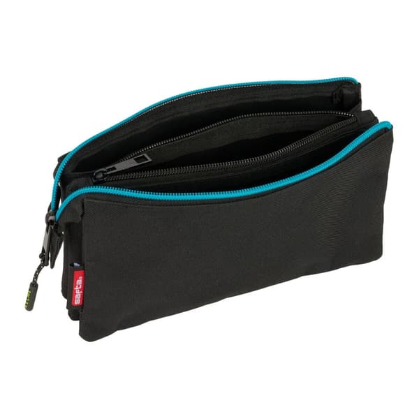 Tredobbelt bæretaske Kelme Iron Sort 22 x 12 x 3 cm