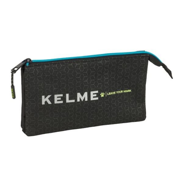 Tredobbelt bæretaske Kelme Iron Sort 22 x 12 x 3 cm