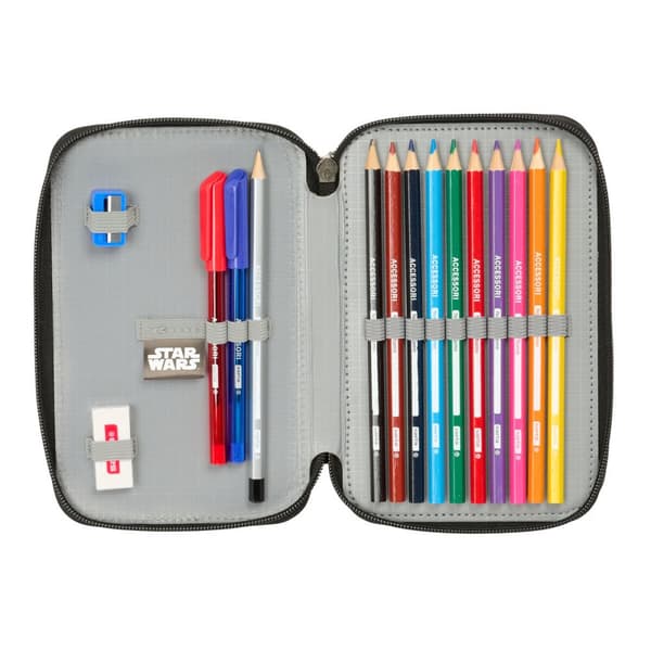 Dobbelt penalhus Star Wars Rebellion Sort 12.5 x 19.5 x 4 cm Dobbelt penalhus 29 Dele