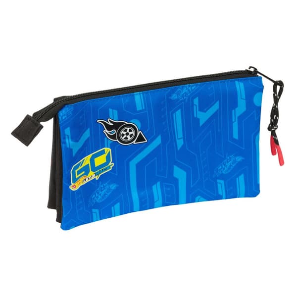 Kolmilokeroinen laukku Hot Wheels Let's race Sininen Musta 22 x 12 x 3 cm