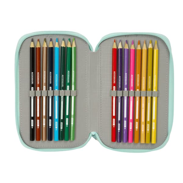 Koululaisen penaali lisätarvikkeilla Disney Sininen 12,5 x 19,5 x 5,5 cm 37 Kappaletta