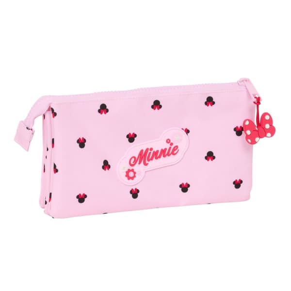 Kolmilokeroinen laukku Minnie Mouse Naive Pinkki 22 x 12 x 3 cm
