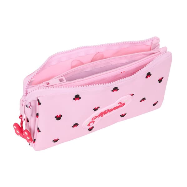 Kolmilokeroinen laukku Minnie Mouse Naive Pinkki 22 x 12 x 3 cm