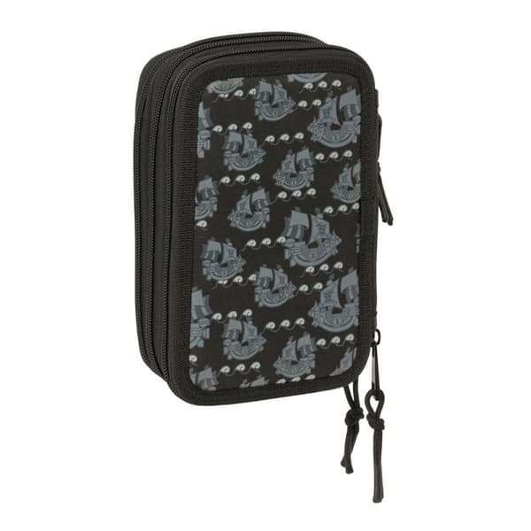 Kolmoiskynäkotelo One Piece Pirates Musta 12,5 x 19,5 x 5,5 cm 37 Kappaletta