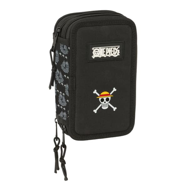 Kolmoiskynäkotelo One Piece Pirates Musta 12,5 x 19,5 x 5,5 cm 37 Kappaletta