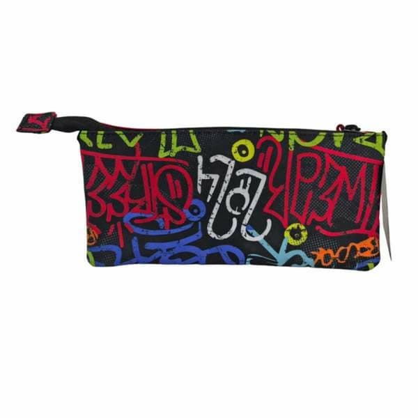 Tredobbelt bæretaske Toybags Grafitti 11 x 23 x 5 cm
