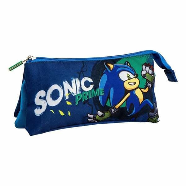 Tredobbelt bæretaske Sonic Prime Lyseblå Light Blue 2,2 x 1,1 x 22,5 cm