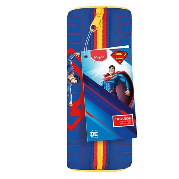 Rund Skoltyg Superman - Maped - Mjuk Tyg Anti-Rivning - 21 cm x 6 cm - Blå