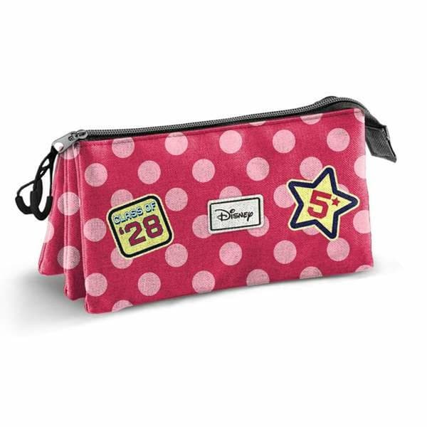 Tredobbelt bæretaske Minnie Mouse Pink 23 x 8 x 11 cm