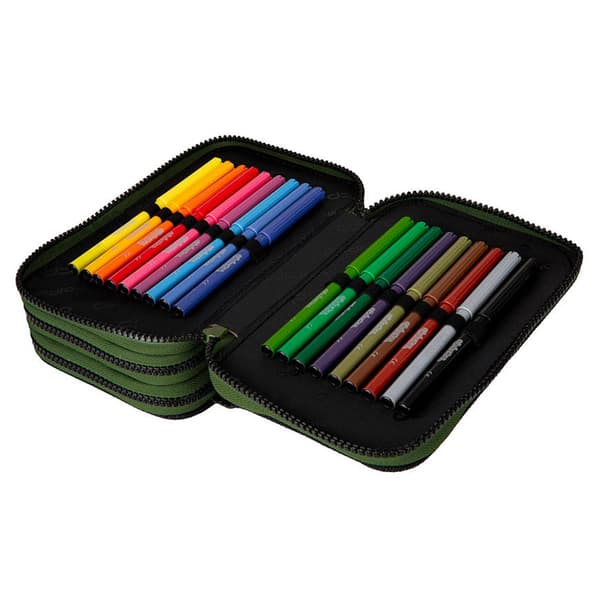COOLPACK KOLMINKERTAINEN KYNÄKOTELO VARUSTEET VÄRIKYNÄT LÄPÄT RUOHO