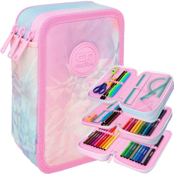 COOLPACK TRE-KOMPARATIONS SKOLE PENALETUI MED TIE DYE UDSTYR