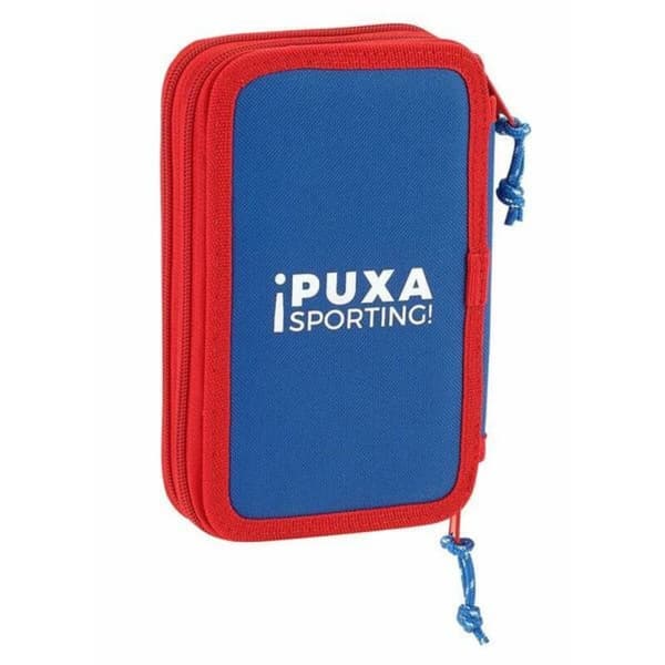 Dubbelt pennfodral Real Sporting de Gijón 12,5 x 19,5 x 4 cm