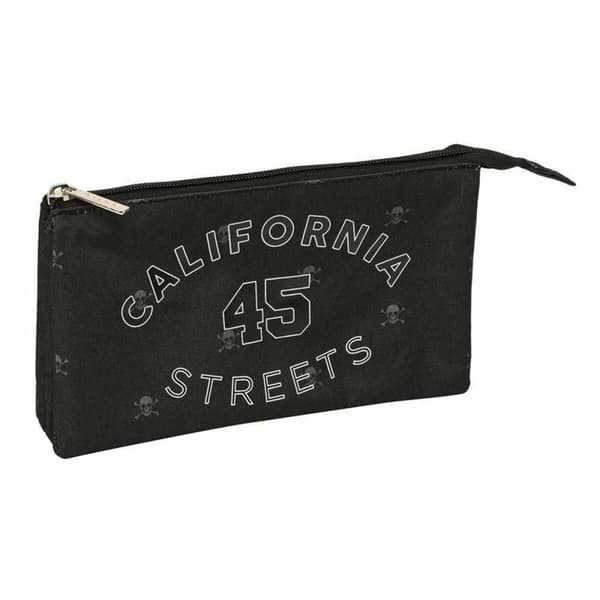 Tredubbel Carry-all Safta California Svart 22 x 12 x 3 cm