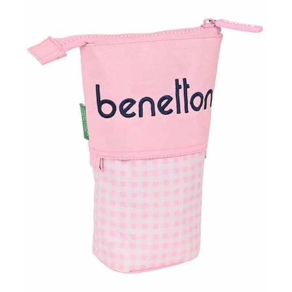 Bag Benetton Vichy Ljusrosa 19 x 6 cm