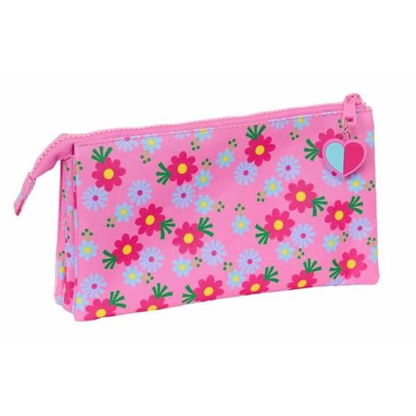Tredubbel Carry-all Trolls Rosa 22 x 12 x 3 cm