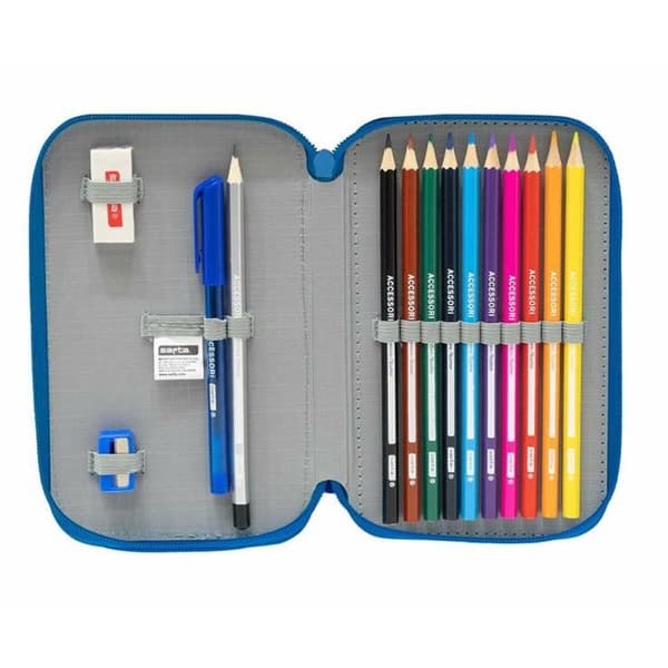 Dobbelt penalhus R. C. Deportivo de La Coruña Blå Hvid 12,5 x 19,5 x 4 cm