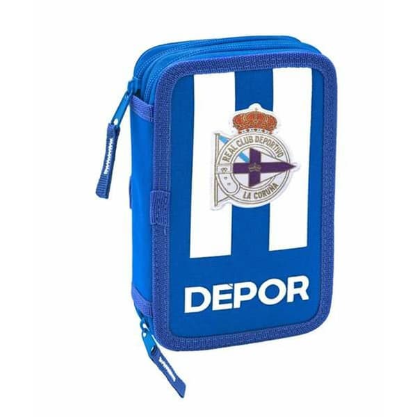 Dobbelt penalhus R. C. Deportivo de La Coruña Blå Hvid 12,5 x 19,5 x 4 cm