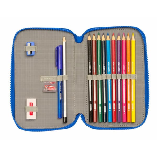 Dobbelt penalhus Cars Race Ready 12,5 x 19,5 x 4 cm