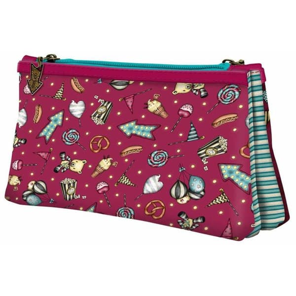 Dobbelt carry-all Gorjuss Fairground Fireworks Rødbrun 21,5 x 11,5 x 5 cm (21.5 x 11,5 x 5 cm)