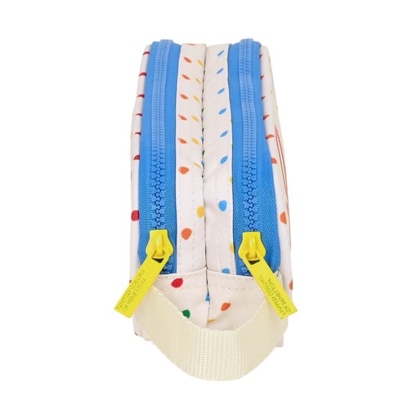 Dobbelt carry-all Benetton Topitos Hvid Natur 21 x 8 x 6 cm
