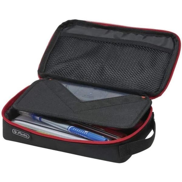 Trousse - HERLITZ - 2 Go - Polyester - Svart/Röd - Lock