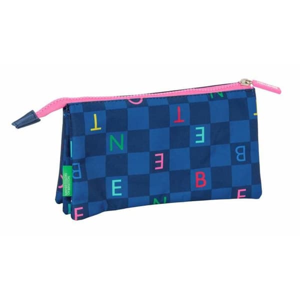 Tredobbelt bæretaske Benetton Damero 22 x 12 x 3 cm