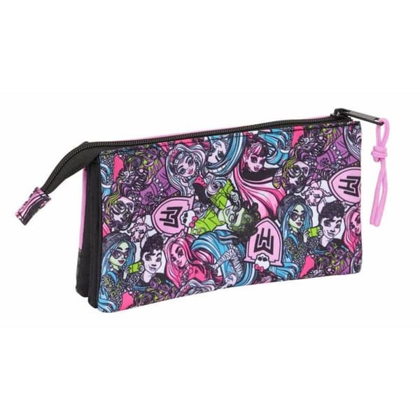 Tredobbelt bæretaske Monster High 22 x 12 x 3 cm