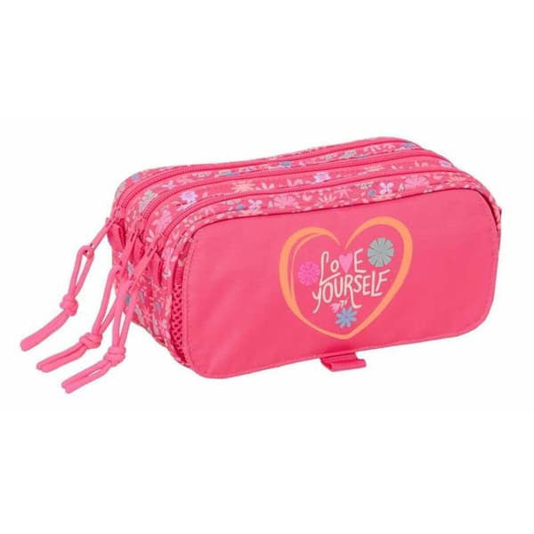 Tredobbelt bæretaske Safta Pink 21,5 x 10 x 8 cm