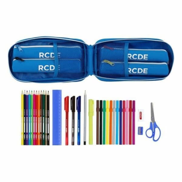 Penalhus rygsæk RCD Espanyol Blå Hvid 12 x 23 x 5 cm 33 Dele