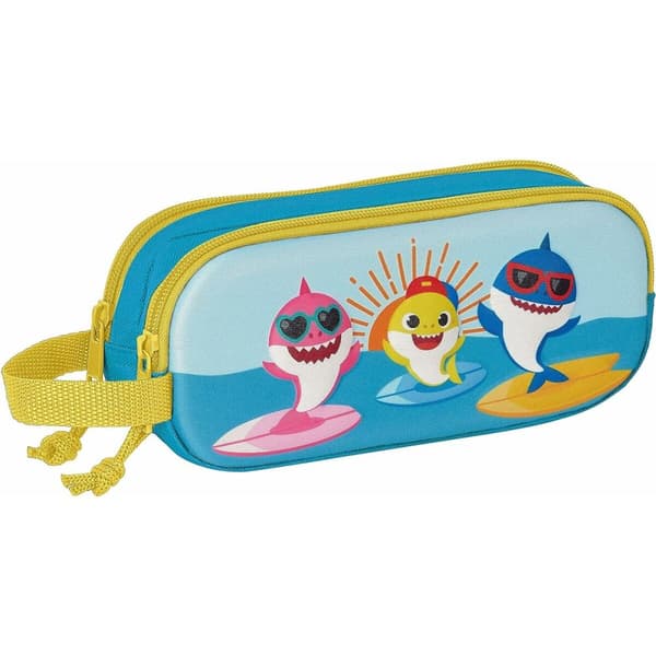 Dobbelt carry-all Baby Shark Blå 21 x 8 x 6 cm 3D