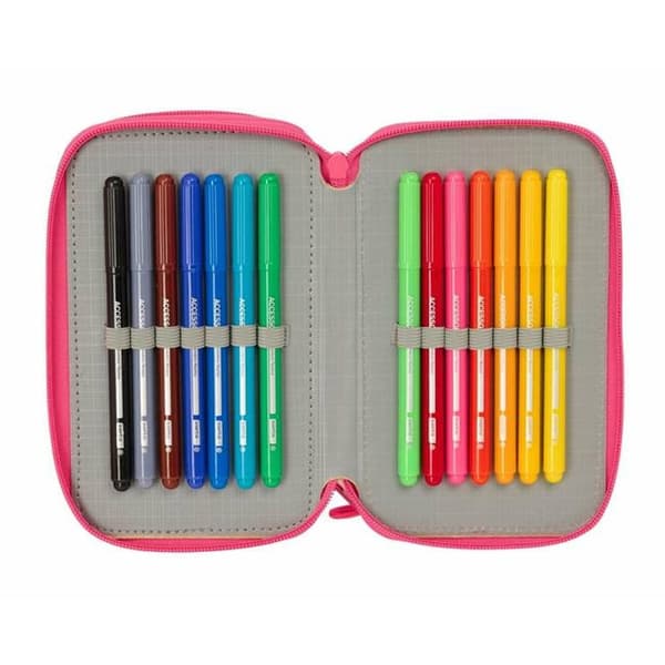 Tredobbelt Penalhus Safta 12,5 x 19,5 x 5,5 cm 37 Dele