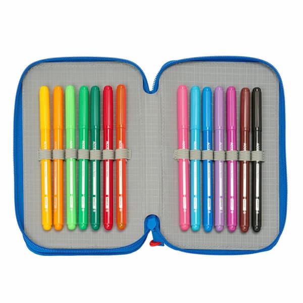 Dobbelt penalhus The Paw Patrol Cool Blå Rød 12.5 x 19.5 x 4 cm 29 Dele