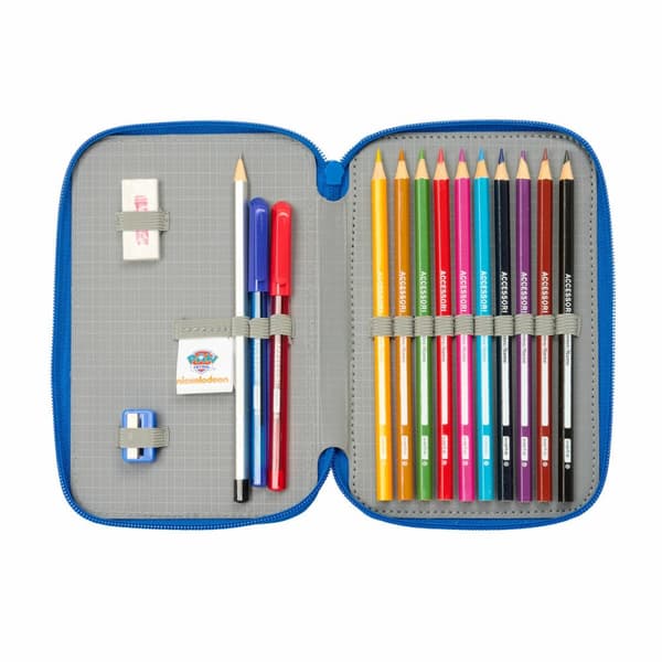Dobbelt penalhus The Paw Patrol Cool Blå Rød 12.5 x 19.5 x 4 cm 29 Dele