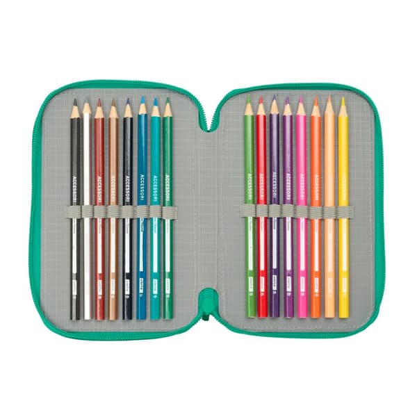 Trippel pennfodral Real Betis Balompié Aquamarine 12,5 x 19,5 x 5,5 cm 37 Delar