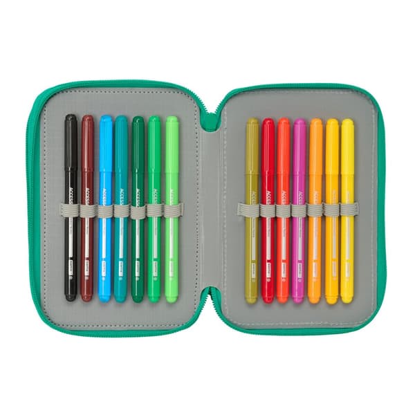 Trippel pennfodral Real Betis Balompié Aquamarine 12,5 x 19,5 x 5,5 cm 37 Delar