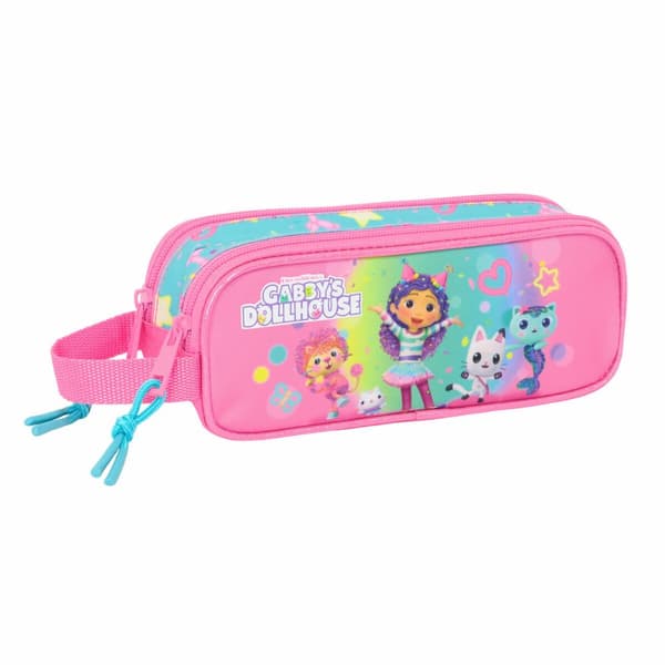 Dobbelt carry-all Gabby's Dollhouse Confetti Pink Turkisblå 21 x 8 x 6 cm