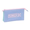 Miniatyrbillede 1 af 3: Tredobbelt bæretaske Munich Mellow Blå Pink Himmelblå 22 x 12 x 3 cm