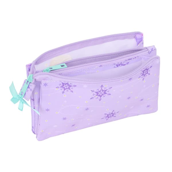 Tredubbel Carry-all Frozen Spirit Lila 22 x 12 x 3 cm
