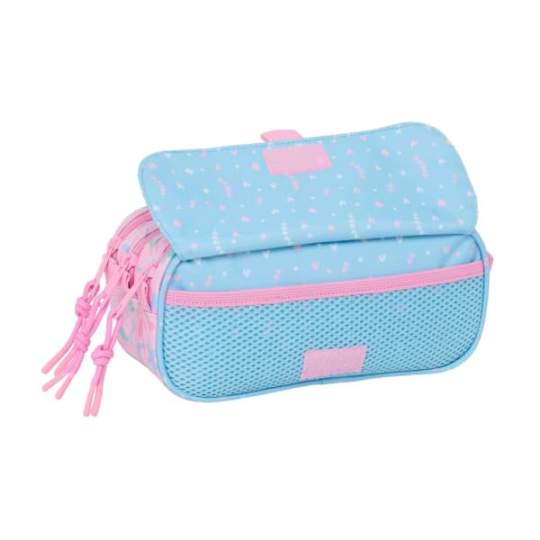 Tredobbelt bæretaske BlackFit8 Smile Pink Lyseblå 21,5 x 10 x 8 cm