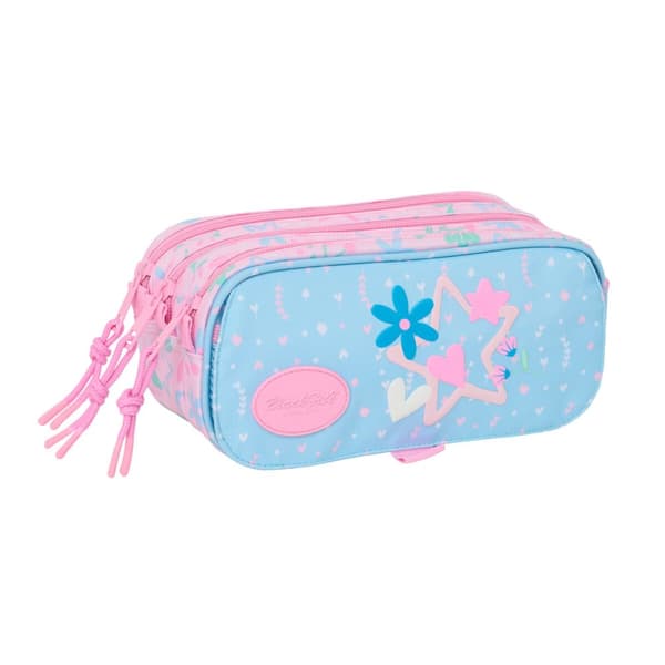 Tredobbelt bæretaske BlackFit8 Smile Pink Lyseblå 21,5 x 10 x 8 cm