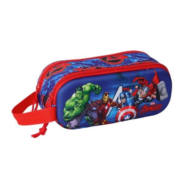 Dobbelbag The Avengers Rød Mørkeblå 21 x 8 x 6 cm 3D