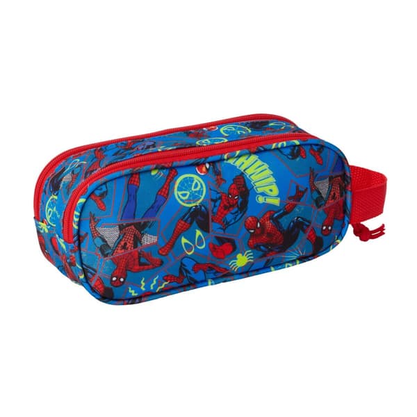Dobbelt carry-all Spider-Man Rød Marineblå 21 x 8 x 6 cm 3D