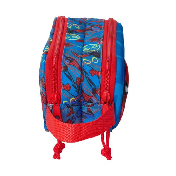 Dobbelt carry-all Spider-Man Rød Marineblå 21 x 8 x 6 cm 3D