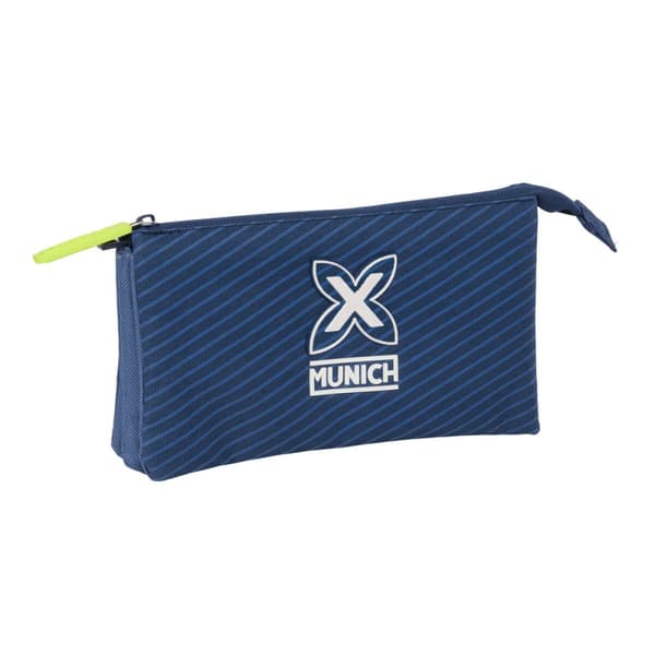 Tredobbelt bæretaske Munich Blue indigo Blå 22 x 12 x 3 cm