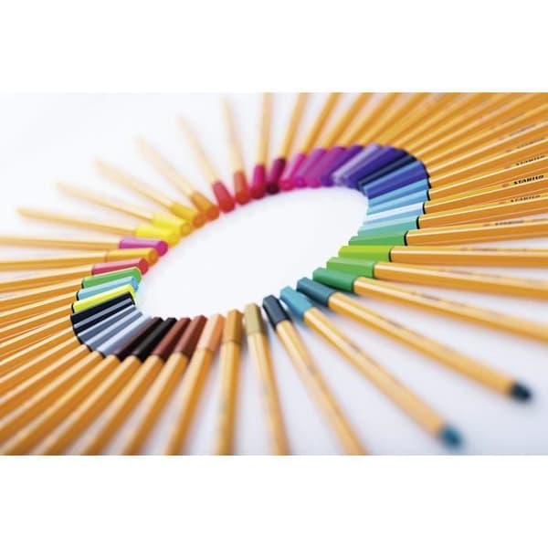 STABILO etui Zebrui med 20 Fineliner med fin spets point 88 neon - 8820-022