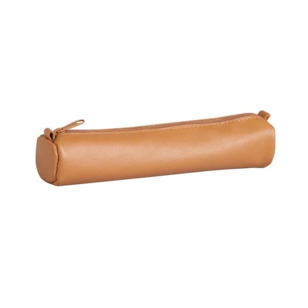 Trousse - CLAIREFONTAINE - Åldersväska - Läder - Liten Rund - Brun
