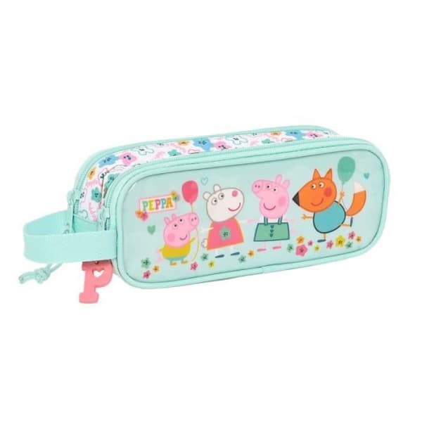Skolväska - Peppa Pig - Mysigt hörn - Ljusblå - Polyester 300D - 21 x 8 x 6 cm